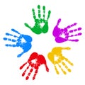 Group of colored hands - Royalty Free Stock Photo